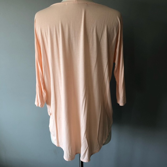 Michael Stars High Low Blouse Pink Peach One Size - Picture 12 of 13